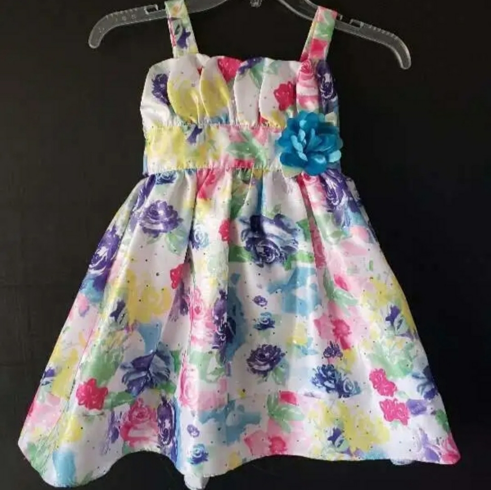 Sweet Heart Rose Size 5 Bright Floral Dress Girls